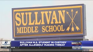 Sullivan middle school student in custody after allegedly making threat