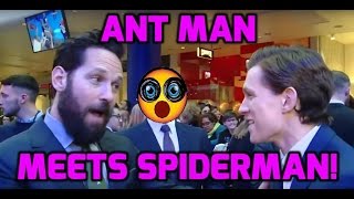 Captain America premiere: AntMan meets SpiderMan for the first time!