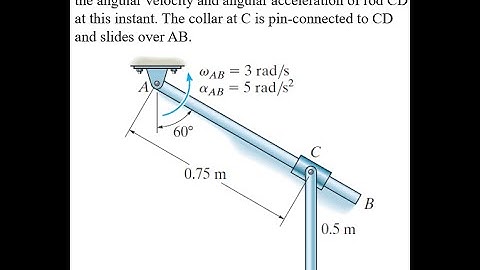 Dynamics, Hibbeler, Ch 16 problem 137, Relative Motion - Rotating axes - Rod rotation