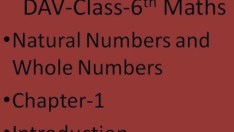 DAV Class 6th Maths Chapter 1 Natural Numbers and Whole Numbers Introduction