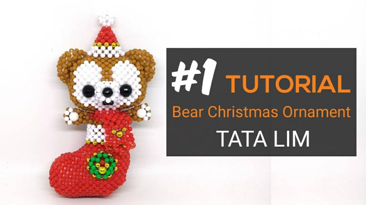 How to Bead Bear Christmas Ornament Part 1 Kerajinan  manik  