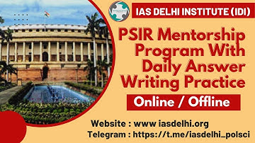 PSIR Mentorship Program With Daily Answer Writing Practice (Online / Offline)