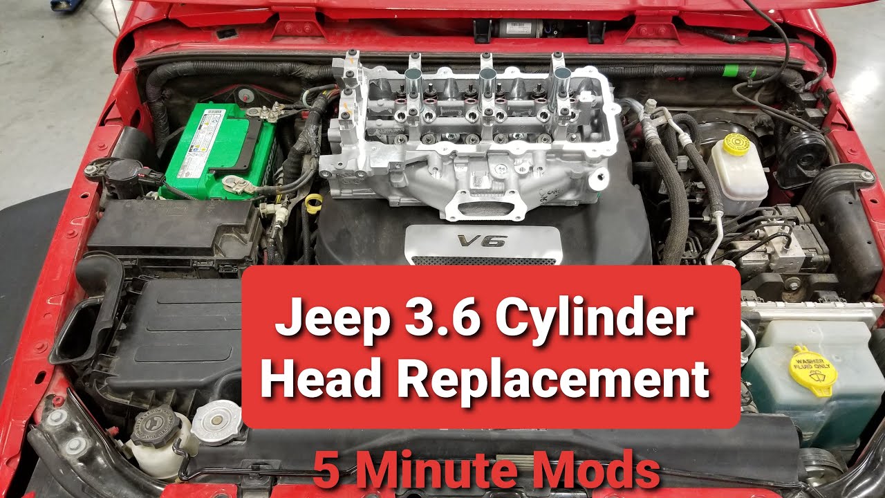 2018 Jeep Wrangler Rubicon JKUR -5 Minute Mods Pentastar Cylinder Head  Replacement (Time Lapse) - YouTube