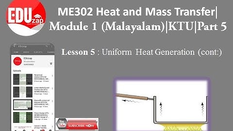 ME 302 Heat and Mass Transfer| Module 1 (Malayalam)|KTU|Part 5| Uniform Heat Generation(cont.)
