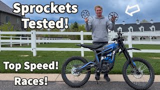 Talaria Sting R Upgraded Sprockets Tested! /// 44T 52T 58T