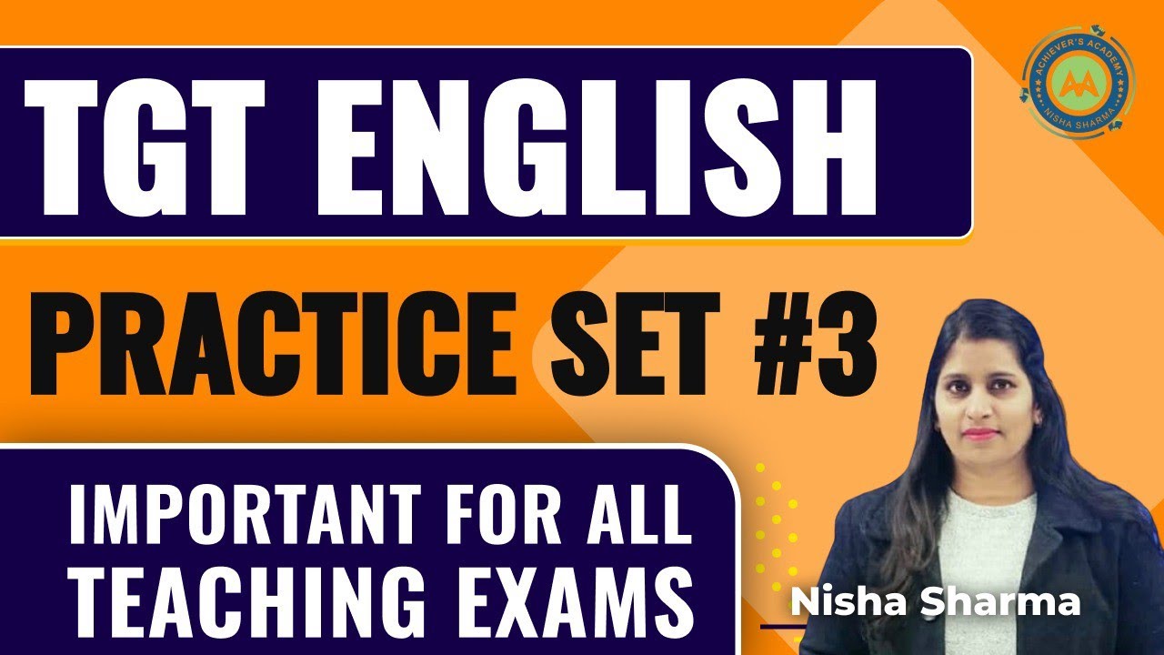 TGT ENGLISH PRACTICE SET # 3 - YouTube