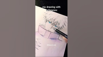 Reference vs Imagination: Gojo Drawing! 🎨✨