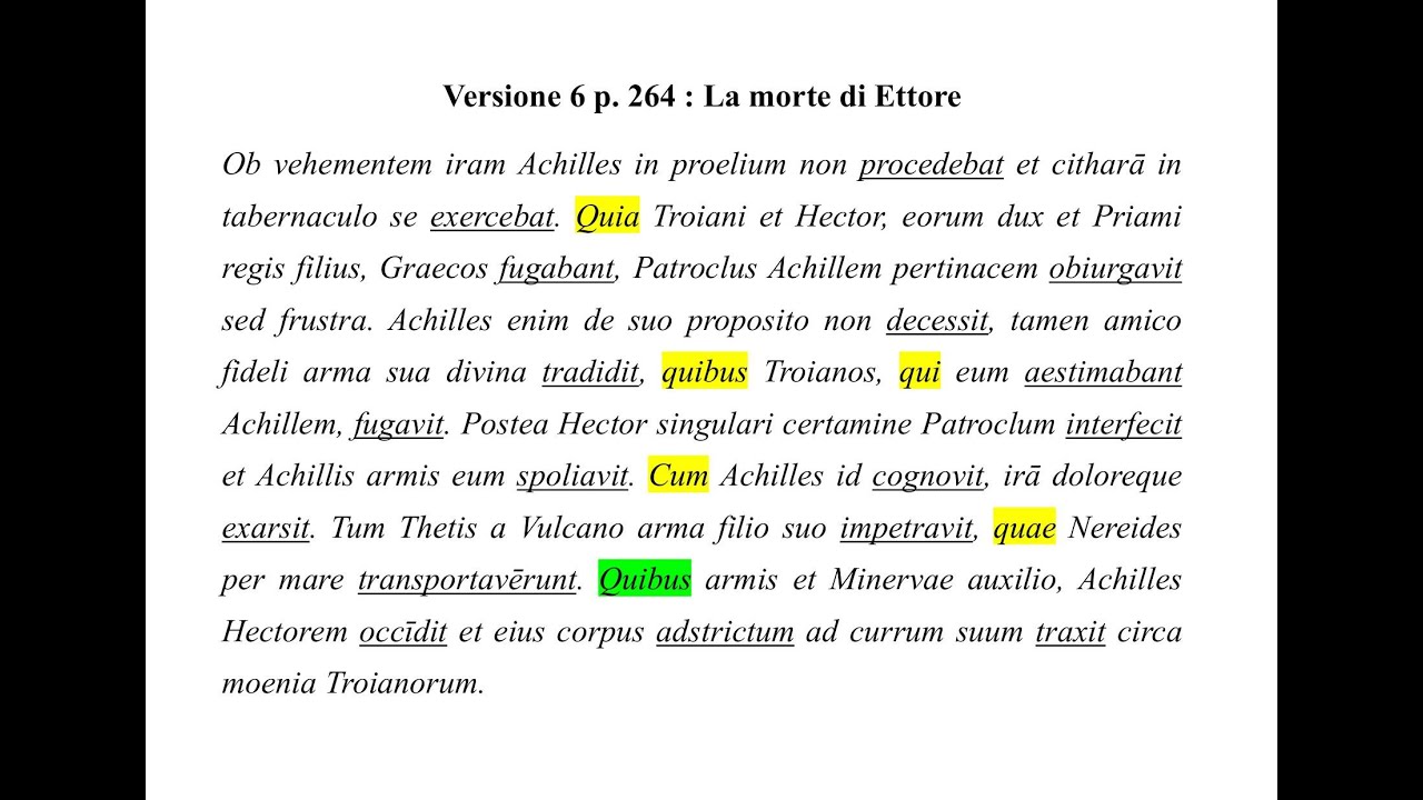 "La morte di Ettore" : un esempio di traduzione guidata dal latino in