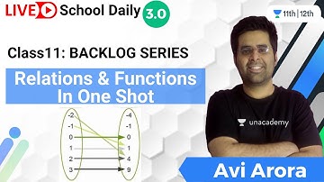 Class 11 | Backlog Series | Relations and Functions in One Shot | Unacademy Class 11&12 | Avi Arora