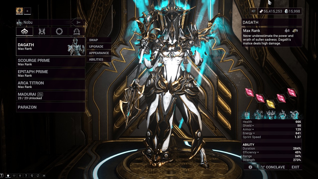 Warframe Maximum Investment - Dagath (Level Cap/Level 9999) | The Old Peace