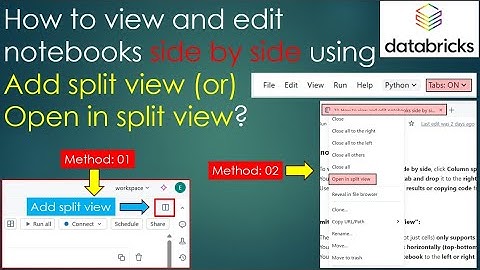 22. Add split view | Multi Tab | How to view and edit notebooks side by side l #databricks PART 22