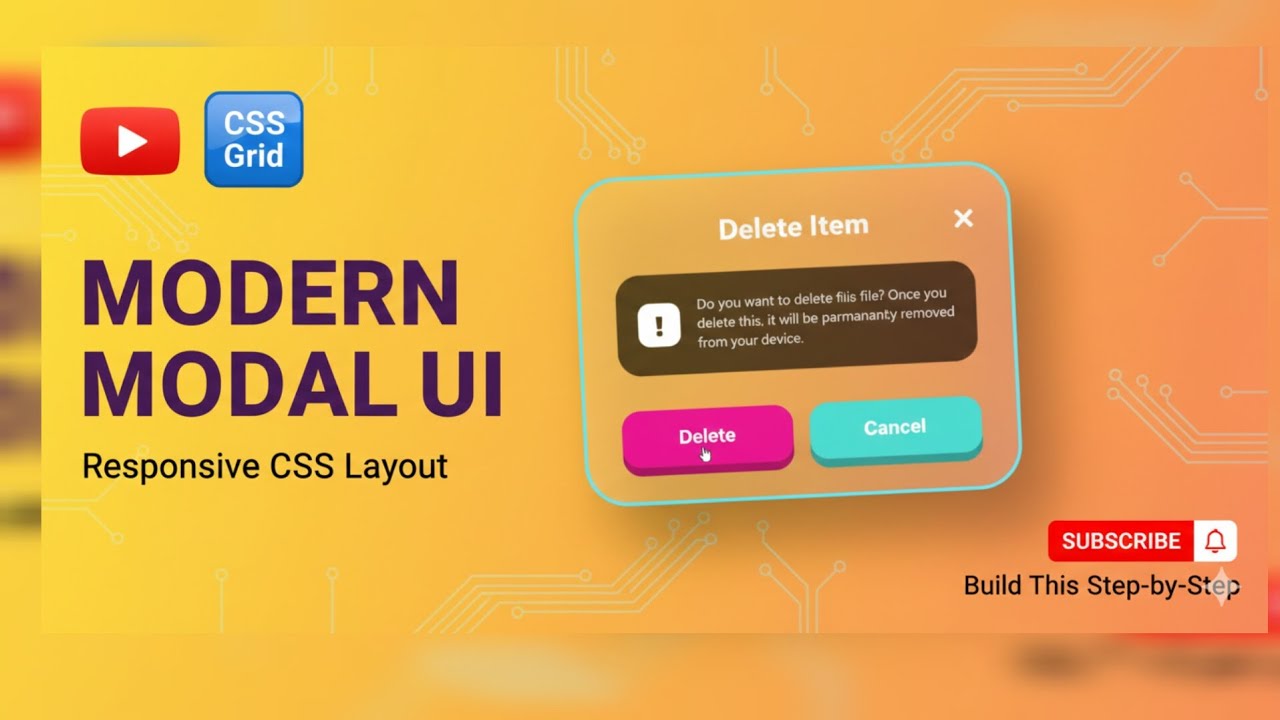 Delete Confirmation Page UI Using HTML & CSS 🗑️ | Modern Alert Design ...