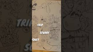 I try to fit all the Inktober prompts in one drawing. Full video on channel. #inktober #timelapse