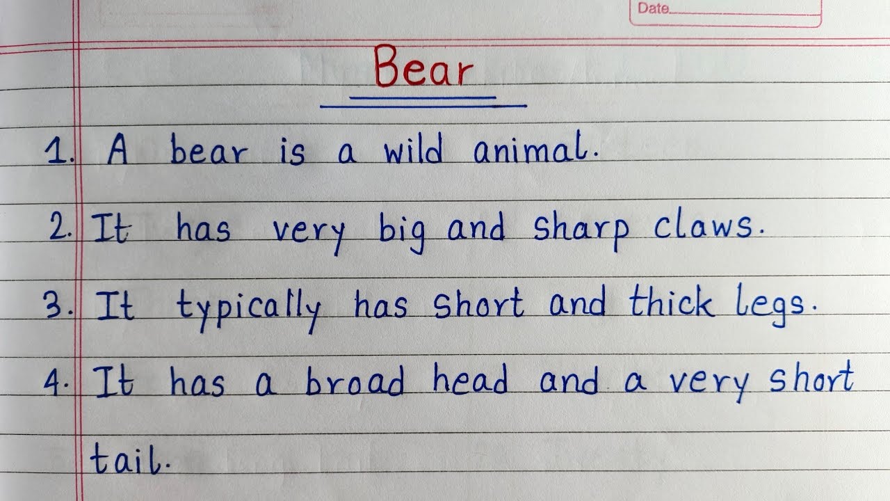 essay 5 sentences about bear