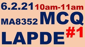 LAPDE MCQ questions | linear algebra and partial differential equations MCQ | ma8352 mcq|CHROME TECH
