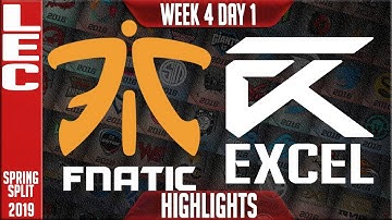 FNC vs XL Highlights | LEC Spring 2019 Week 4 Day 1 | Fnatic vs Excel