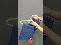 Storage Hack! 👖 Crease-Free Hanging Skills 🪄 Roll & Clip for Wrinkle-Free Look 🎯
