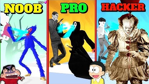 NOOB vs PRO vs HACKER In Ghoul Run With Shinchan and Nobita