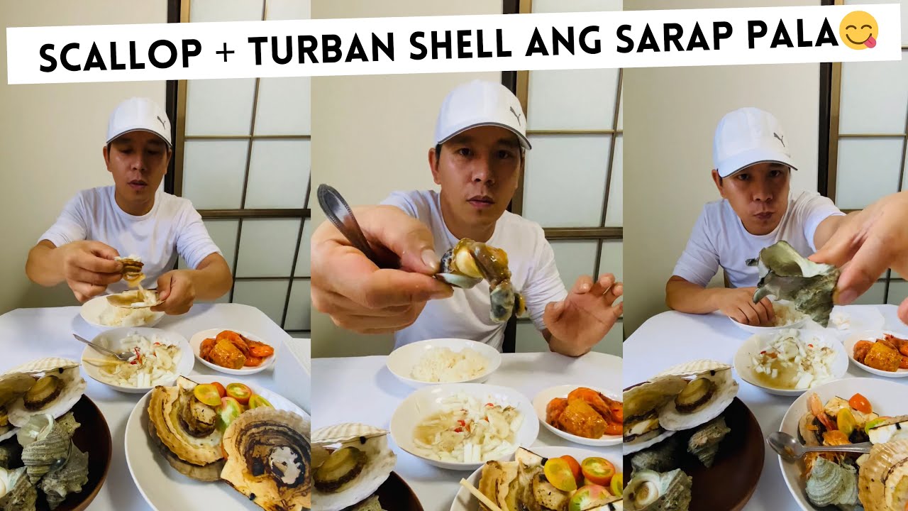 Shell Mukbang MUKBANG SEA SHELL SCALLOP + TURBAN ANG SARAP PALA 🐚😋 #exposedmedia21 # ...