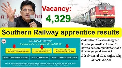 Southern Railway apprentice results || iti apprentice merit list || iti channel