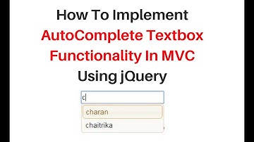 MVC Autocomplete Input Textbox Using jQuery | jQuery Autocomplete