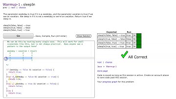 Codingbat - sleepIn (Java)