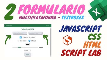 2.- Formulario Multiplataforma en Excel - TEXTBOXES. Utilizando Excel JavaScript API, HTML y CSS