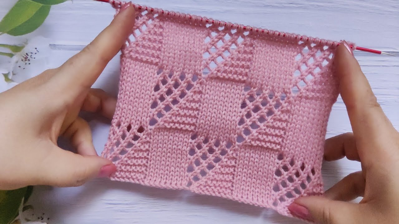 Lace Checker Stitch | Ajour-Schachbrettmuster stricken | Punto Scacchiera | Point de Damier Ajouré