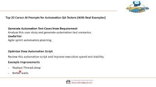 Top 20 Cursor AI Prompts for Automation QA Testers With Real Examples