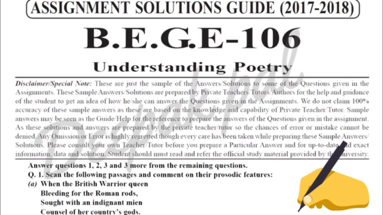 IGNOU bege-106 solved assignment 2017-18