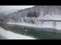 豪雪地帯を行く JR飯山線 戸狩野沢温泉 - 上境間車窓