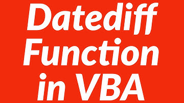 Using Datediff Function in VBA