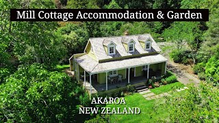 Mill Cottage Accommodation Garden Akaroa New Zealand Drone Flyover