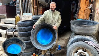 How a water bath tub are made from used old Tire by Skilled Nation 1,754 views 2 years ago 8 minutes, 2 seconds