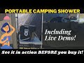 Portable Camping Shower DEMO! Companion Aqua Cube Logic Rechargeable Shower! Setup, Review