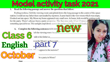 #class_6_new_model_activity_task |#english #new task | #part_7  | #october_2021 | #wbbse | solution