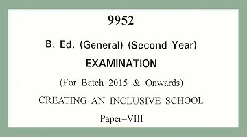 B.Ed 2nd year Creating an Inclusive School Question Paper J-23 CDLU Sirsa @letmeask.5435