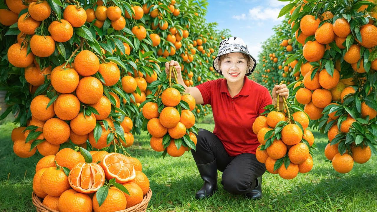 [TIMELAPSE] – Harvesting Orange Fruit from the Vast Farm and Selling at the Countryside Market