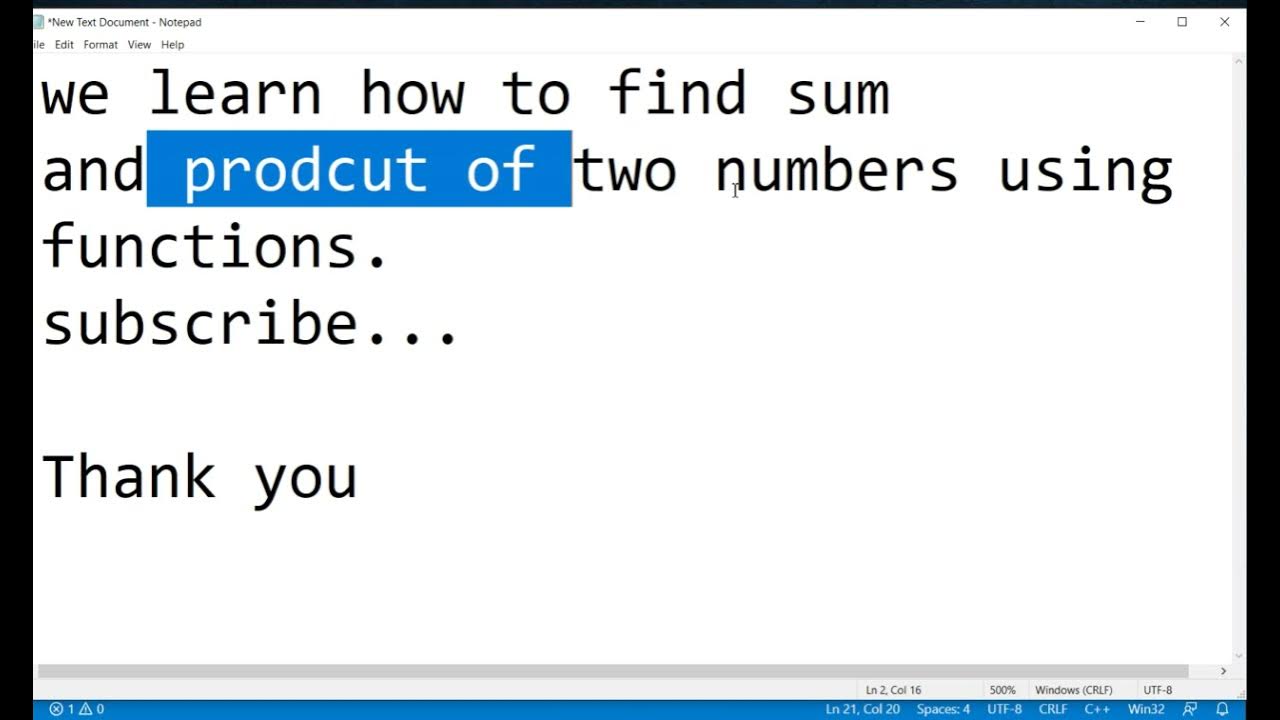 How to find sum and product of two numbers using functions in C++ # ...