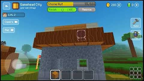 Block craft gameplay (creating a stone hut)