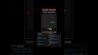 snake game using css and javascript 🤯 | #shorts #css #javascript #webdevelopment