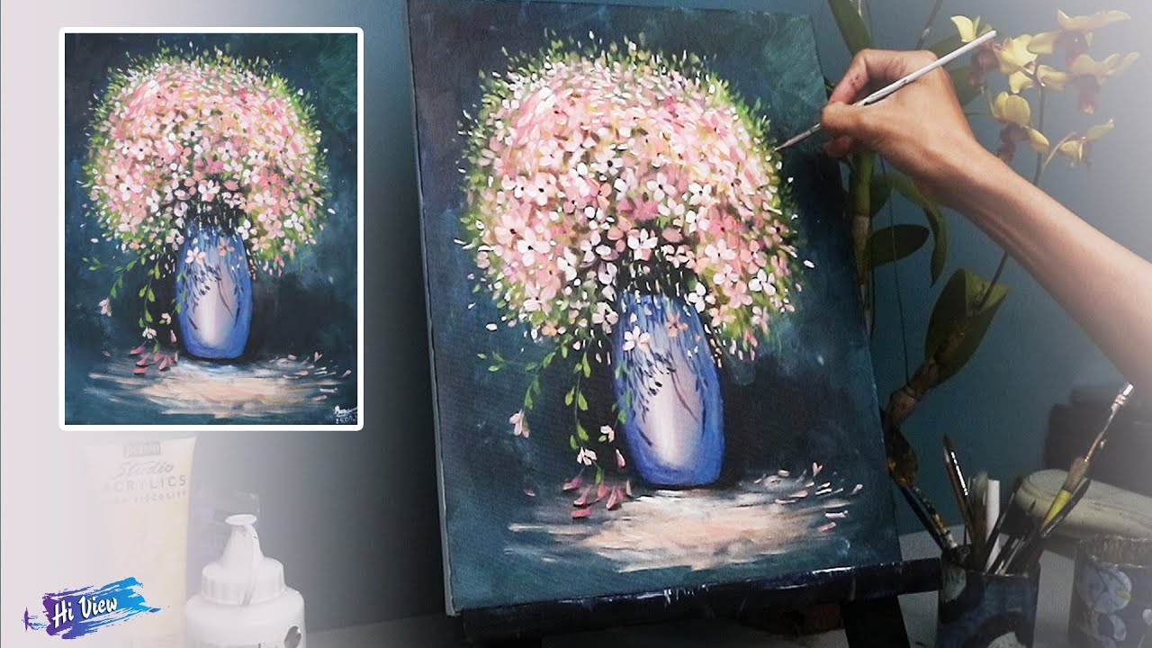 Hi View - #254/ Acrylic/ Acrylic Painting Bouquet of Flower | Flower ...