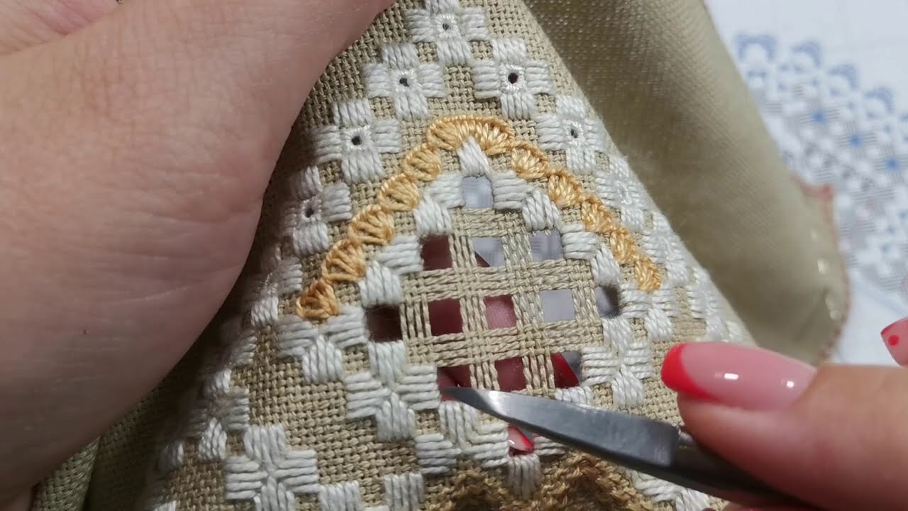 Хардангер / Hardanger. Подрезка нитей. Мой способ.