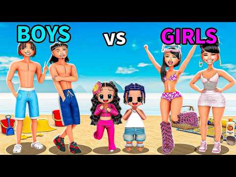BOYS vs GIRLS REALISTIC POOL PARTY For 24 Hours (LifeTogether 🏠 RP)
