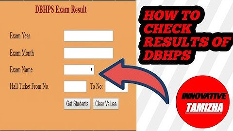 How to check dbhps results | INNOVATIVE TAMIZHA