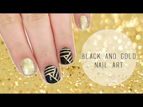 Black and Gold Nail Art