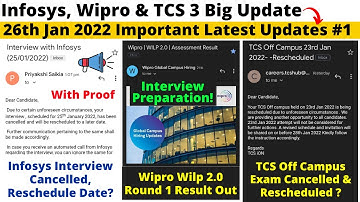 Infosys Interview Cancelled, Reschedule? TCS Exam Cancelled, Wipro Wilp 2.0 Result Out! 3 Updates #1