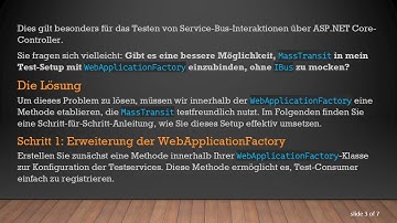 Konfiguration von MassTransit für Integrationstests mit WebApplicationFactory in ASP.NET Core