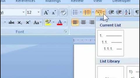 How to change the bullet or number formatting used in a document