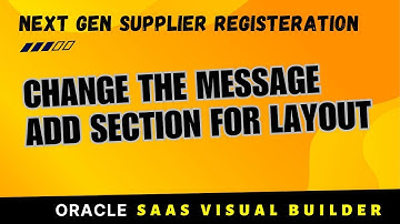 Add custom message in Oracle Fusion Redwood page , Register Supplier add section, AppUI SaaS VB